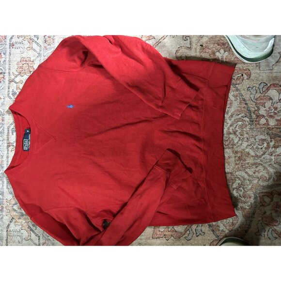 Polo Ralph Lauren Men’s Medium Red Crewneck Sweatshirt w/Navy Blue Pony - Picture 1 of 3